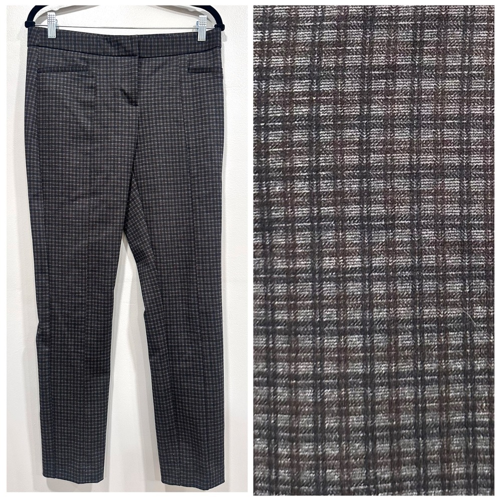 Amanda & Chelsea Womens Size 8 Plaid Straight Leg Career Pants‎ Gray Black